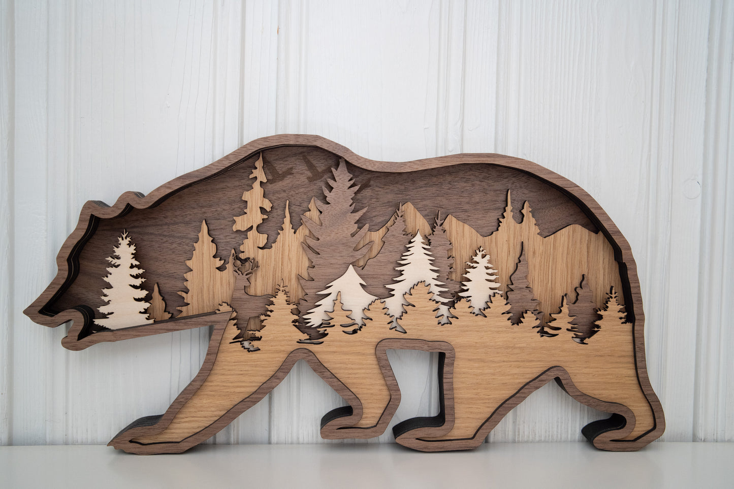 Multilayer Wood Brown Bear