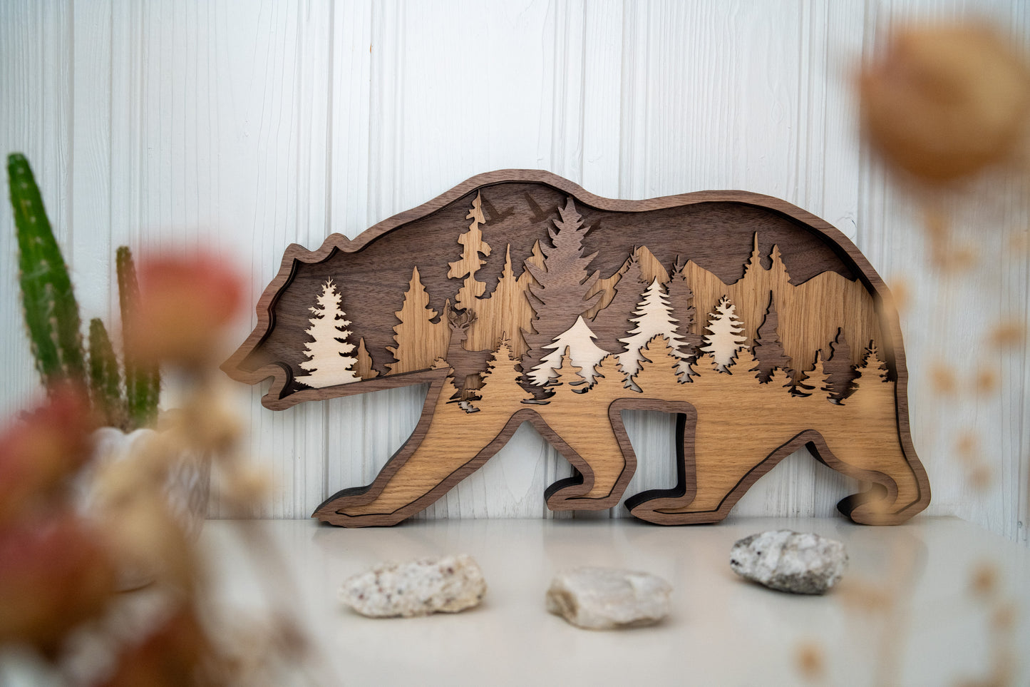 Multilayer Wood Brown Bear