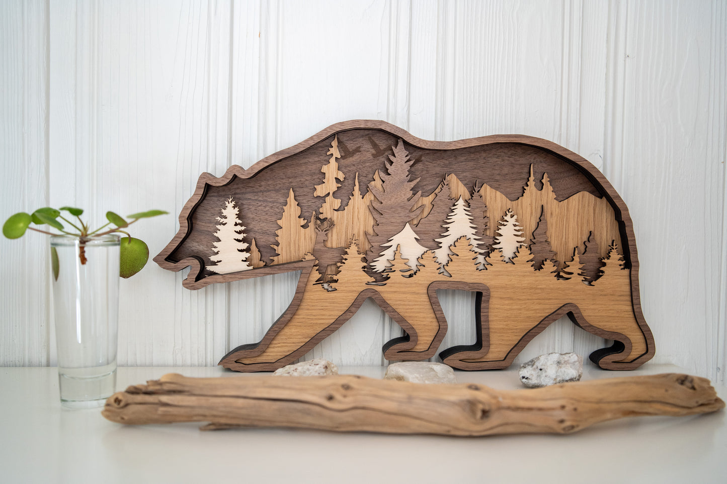 Multilayer Wood Brown Bear