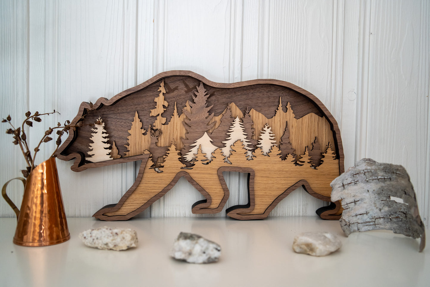 Multilayer Wood Brown Bear